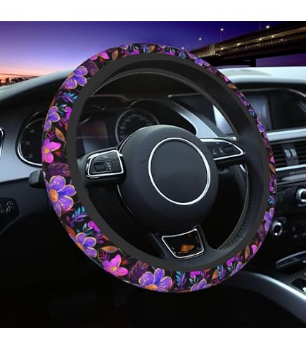XCBYT Coprivolante Auto Universale 37-38cm, Coprivolante in Pelle Super