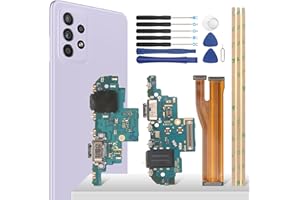 YHX-OU Prise de charge 6,5" pour Samsung Galaxy A52s 5G SM-A528B SM-A528B/DS SM-A528N Connecteur dock Port Port de charge Microphone Audio Jack Flex Câble + prise de charge de rechange Câble flexible