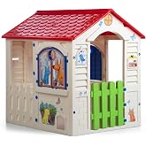 Chicos - Country Cottage Children's Outdoor and Indoor Cottage, Made of Durable and Durable Plastic, White, Unique, Measures