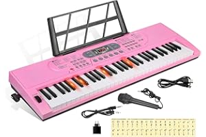 Hricane Klawiatura pianino elektryczne, 61 przycisków, dla początkujących, dorosłych, dzieci, elektroniczna, przenośna, cyfrowa klawiatura muzyczna, najlepsza klawiatura HEP-669R