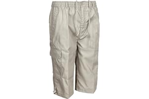 SIANS FASHIONS Mens Cargo Combat Shorts 3/4 Length With Multi Pockets Elasticated Waist Small To 3XL 3 Quarter Shorts