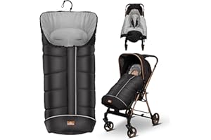 bemece Fußsack Kinderwagen Winter, Universal Fußsack Buggy mit Warmem & Bequemen Kristallvelours, Fusssack Kinderwagen Baby Winter für Buggys Kinderwagen - Schwarz
