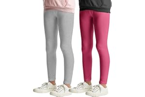 L&K-II Leggings per Bambini Basic Tinta Unita Ragazze Danza Pantaloni capr Pants Estate Baby Fitness Pants Cotton 2708