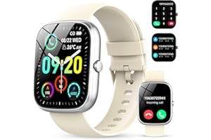 CASCHO Montre Connectée Homme avec Appel Bluetooth,Montre Connectée Femme 1.91" HD,Montre Connectee Sport Etanche IP68,100+ Sportifs, Moniteur de Sommeil Tension, Montre Podometre pour Android iOS