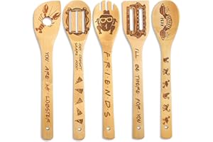 DACESTAR Friends TV Show Utensilios de Cucharas de Madera - Friends Merchandising, Regalos Friends Serie, Decoración Friends Serie, Regalo Dia de la Madre, Regalo de Inauguración, Regalo de Cumpleaños