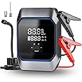 Car Jump Starter Power Pack with 160PSI Air Compressor, 12V 4000A Car Battery Booster (up to 8.5 Gas/8.0L Diesel) Safe Car Jumper with Large LCD Display, Emergency Light, Power Bank