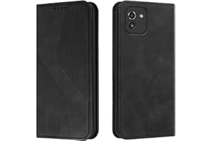 Mo-Somnus Kompatibel mit Samsung Galaxy A03 Hülle, Schutzhülle Samsung A03, Magnet PU Leder Tasche Flip Handyhülle Samsung A03, Klappbar Kartenfächer Samsung A03 Brieftasche Flip Klapphülle (Schwarz)