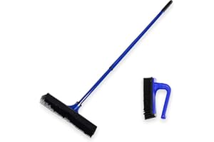 winwinCLEAN®: V-Besen mit ausziehbarem Teleskopstiel + V-Handfeger I Vielseitiger Kehrbesen & Zimmerbesen für Glatte Böden, Teppiche, Werkstatt & Terrasse | Effektive Schmutzentfernung Dank V-Borsten