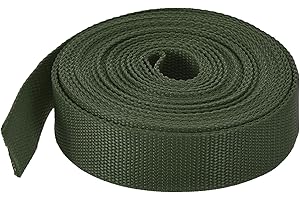 sourcing map Lightweight Polypropylene Webbing Strap 32mm(1 1/4") 10 Yard Backpack Strapping Band Army Green for Outdoor Luggage Cargo Straps