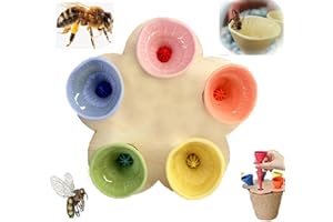 KEYET Bee Cups for Thirsty Bees Garden,Bee Drinking Cups for Garden,Bee Insect Drinking Cup,Bee Feeder,Bee Hotel,Insect Hotel,Bee Cups Pollinators,Bee Cups,Bee Cups and Mugs Sets,for Garden (Color)