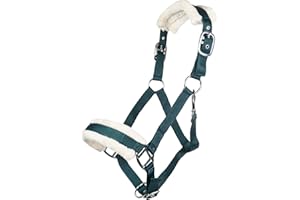 HKM Licol de four avec rembourrage en peluche 5900 Vert foncé