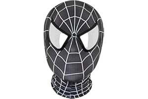 MYYLY Venom Copricapo Cosplay Avenger Present Maschera Adulto Unisex Bambino Supereroe Cappuccio Bambino Festa Festa Maschere Giocattolo Accessori Film Casco,Black-Adult~One Size