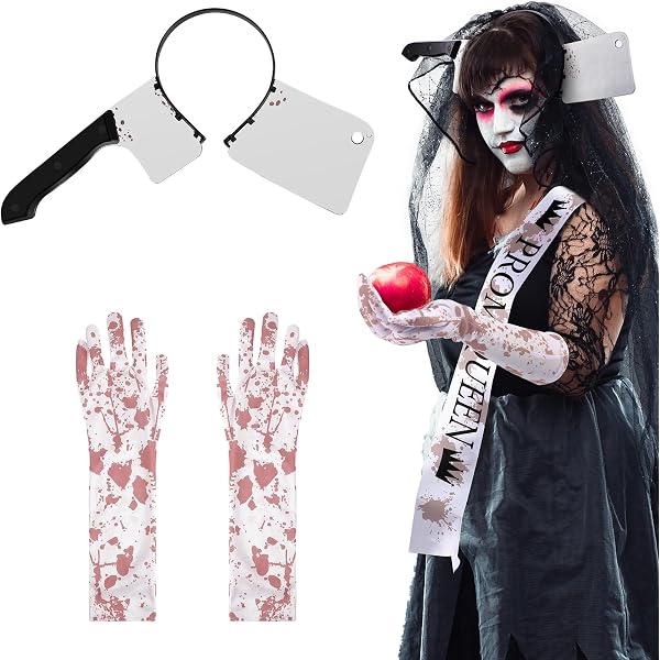 Zombie Ballkönigin Kostüm – Kleid, Handschuhe, Krone Für Halloween & Parties