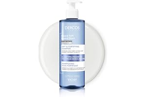 Vichy Dercos, Shampoo Fortificante Delicato, Per Tutti i Tipi di Capelli, Uso Frequente, Forza e Luminosità Ripristinate, Con Minerali dell'Acqua Vulcanica di Vichy, 400 ml