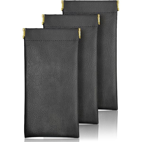 2-teiliges Brillenetui-Set Aus PU-Leder – Faltbar, Mit Magneten Und Druckplatte, Schwarz & Weiß