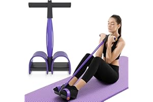 OWYEE Multifonction Bandes Mise à Niveau 6 Tubes Élastique Fitness avec Pédales Poignées Cordes à Étirer en Latex Équipement de Résistance pour Domicile Gymnase Bureau