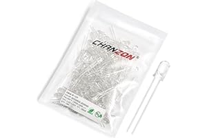 Chanzon 100 piezas de 5mm de rayos infrarrojos IR 850nm emisor de luces diodo LED (lente redonda transparente transparente DC 1.4V-1.6V 20mA) Componentes electrónicos diodos emisores luz indicadora