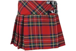 Tartanista - Jupe en Tartan - pour Fille - Sangles en Cuir au Niveau des Hanches