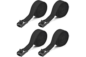 Kshineni 4 Pcs Ratchet Tie Down Straps, 2.5m x 25mm Heavy Duty Lashing Strap Adjustable Black Roof Rack Straps Tensioning Belts with Buckle for Trucks, Cargo, Motorcycle, Trailer, Luggage