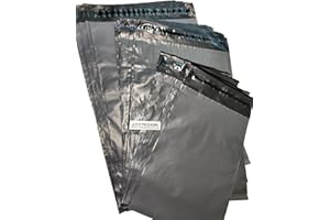 AZCO PACKAGING Grey Mailing Bags 12 x 16" - 305 x 405 mm Strong Medium Grey Postal Bags Poly Plastic Mailer A4 Royal Mail (Pack of 10)