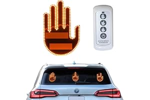 WOEAU Remote Control Finger LED Light - Middle Finger Sign for Car Road Rage, Illuminated Vehicle Display