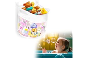 VNFSMY Bath Toy Storage Net Bag Bath Toy Hanging Organiser Bag Badewannenspielzeug Badespielzeug Aufbewahrung Spielzeug Badewanne Aufbewahrung Badezimmer Badewannen Zubehör Badespielzeug Baby ab 1 jahr