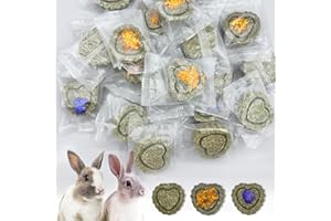 Eyksta 15 Stück Timothy Heu Kauspielzeug für Kaninchen, Meerschweinchen, Hamster, Chinchilla, Kauspielzeug für Zähne, Kaninchenfutter Molar Zubehoer