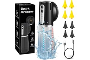 Ear Cleaner Ohrenschmalz Entferner, COTINSE Ohrreiniger für Erwachsene inkl. 8 Düsen, Doppeltank Elektrischer Ohrenreiniger mit 4 Druckmodi, IPX7 Wasserdicht ohrenspülung für Erwachsene Kinde