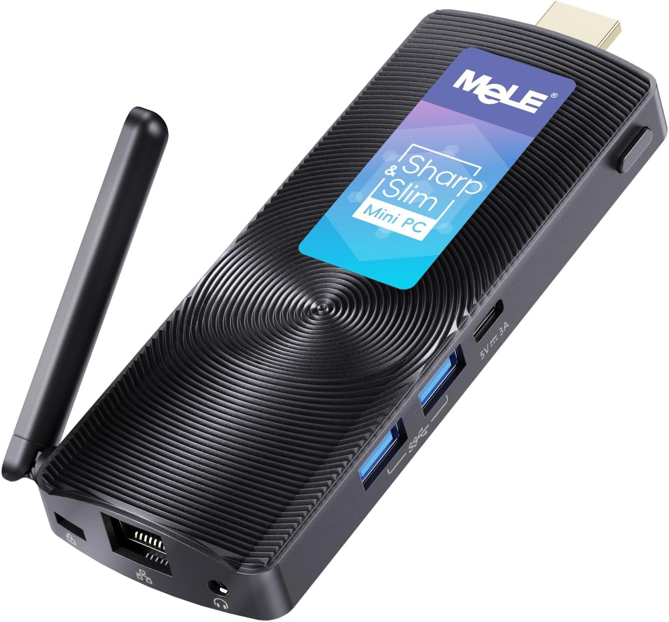 MeLE PCG02 Fanless Mini PC Stick sin Ventilador, Celeron N4000 4GB 128GB con Windows 11 Home, computadora de Escritorio Micro HDMI USB3.0 Wi-Fi Gigabit Ethernet portátil SFF para IoT Industrial