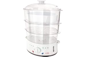 Judge Electric Steamer 3 Tiers and Rice Cooker, 900W, 8.5L, 60 Minute Timer, 2 Year Guarantee