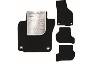 MAT10 – Auto-Fußmatten passend für VW Golf 5 (BJ 10/2003 - 12/2006, Typ 1K) aus Velours | 4-teiliges Automatten Set | langlebige Erstausrüsterqualität, Made in Germany, schwarz
