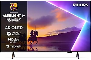 Philips Ambilight 43PUS8510 4K QLED Smart TV - Pantalla de 43 Pulgadas con Plataforma Titan OS, Pixel Precise Ultra HD y Sonido Dolby Atmos - Funciona con Alexa y con el Asistente de Voz de Google