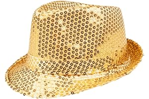 Boland - Chapeau à paillettes, Unisexe, Tenue disco, Accessoire disco, Carnaval, Costume, Fête à thème, Soirée à thème