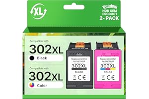 Prodoki 302 XL Cartouche d'encre Remplacement pour HP 302 XL Noir et Couleur Cartouche Encre pour OfficeJet 3831 3833 3830, DeskJet 3630 2130 3632, Envy 4520 4525 4527 (1 Noir, 1 Tri-Colore)
