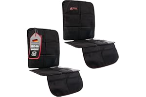 stuff from above® 2er Set Universal Autositzschoner & Kindersitzunterlage (Iso-Fix geeignet) für alle Auto Marken - Sitzschoner & Sitzschutz - Autositzauflage für Vordersitz, Rücksitz & Kindersitz