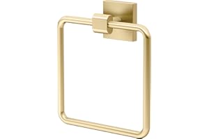 Gatco 4062 Elevate, Towel Ring, Brushed Brass/Wall Mounted 6.13" Wide Towel Ring for Bathroom