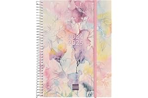 Finocam - Agenda Espiral 18 Meses 2024 2025 Semana Vista Horizontal Julio 2024 - Diciembre 2025 (18 meses) Pretty Internacional