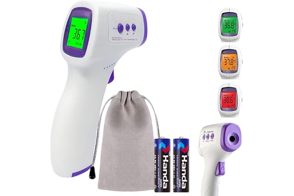 Thermomètre frontal sans contact -Notice en français Lecture rapide et précise de la température corporelle - Écran LCD rétroéclairé - Idéal pour la surveillance de la santé à domicile