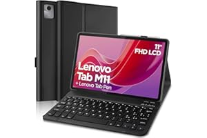 Yeegnar Custodia Tastiera per Lenovo Tab M11 2024 [TB330XU/TB330FU] Cover con Tastiera per Lenovo Tab M11 Italiano QWERTY Rimovibile Tastiera con Custodia con Portapenne, Nero