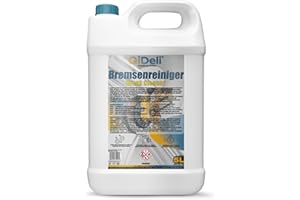 GiDeli Limpiador de Frenos 5L Canister - para Auto, Moto y Bicicleta - Elimina Aceite, Grasa, Polvo de Frenos, Restos de Adhesivo - Desengrasante para Taller, Secado Rápido, Sin Residues