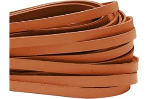 ‎ESNADO esnado Lederband Flach. 1 cm x 2,5 mm. Hellbraun 1 m. - Länge/Farbe: wählbar