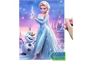 LAISU Eiskönigin Diamond Painting für Kinder und Erwachsene Anfänger, 30x40cm Cartoon-Eisa-Prinzessin 5D Diamant Malerei Bilder, Groß DIY Mosaik Bastelset für Mädchen ab 6 Jahre, Home Deko Geschenke