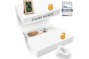 Elder Welder® Étagère Secrète avec Compartiment Secret | 30cm x 60cm | Coffre Fort Secret | Étagère Murale Blanche avec Cachette Secrète à Clé | Étagère Murale Tiroir | Idéale Cachette Argent