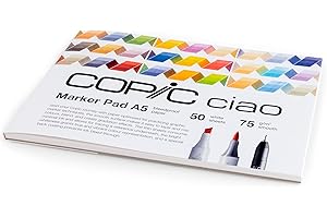 COPIC Ciao Marker Pad, 50 Blatt Markerpapier DIN A5, 75g/m² Zeichenpapier für Copic Marker, ultraweiß, säurefrei, chlorfrei