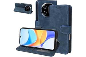 KZIOACSH PU Leather Case for Blackview Shark 6/OSCAL Tiger 8 with Money Card Holder & Kickstand, Full Protection Magnetic Closure Book Flip Folio Ultra Slim Inner TPU Wallet Bumper Cover,Blue