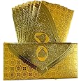 Vanya Creations Pack of 50, Paper 3 Fold Taj Metallic Finish Shagun Envelopes for Gifting Sagan Lifafa Wedding Occasion Cash Money, 19 X 9 cm, Creamish Orange Color