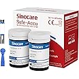 Sinocare Blood Sugar Test Strips, 50pcs No Coding (Safe Accu) Blood Glucose Test Strips & 50pcs Twist Lans. for Sinocare Safe Accu Blood Sugar Monitor (Safe Accu Strips- 50)