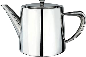 Café Olé DW-048 Derwent Teapot, Stainless Steel, 48oz (1.3 Litres), 4-5 Cup, Mirror Polished