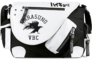 Roffatide Anime Haikyuu Bolso Bandolera Lona Hombro con Estampado de Piel Sintética con Solapa Bolso de Escuela Satchel