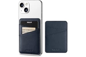 VULKIT Etui na karty telefoniczne wąska skórzana kieszeń samoprzylepna blokada RFID etui na karty kredytowe naklejka na tył smartfona, 101 Navy, M